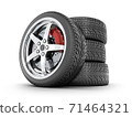 Four car wheel  on a white background 71464321