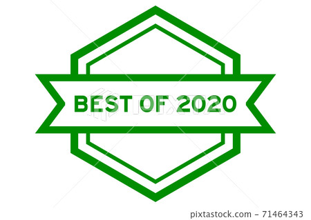 Hexagon vintage label banner in green color with word best of 2020 on white background Hexagon vintage label banner in green color with word best of 2020 on white background 71464343