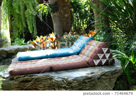 triangle backrest pillow & folding mattress for resting in garden 71464679