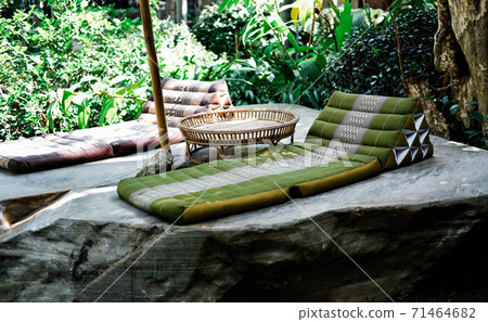 triangle backrest pillow & folding mattress for resting in garden triangle backrest pillow & folding mattress for resting in garden 71464682