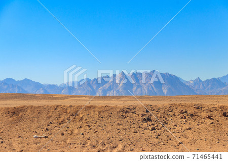 View of Arabian desert and mountain range Red Sea Hills in Egypt 71465441