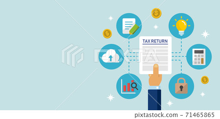 Final tax return / overseas withholding income tax image banner illustration 71465865
