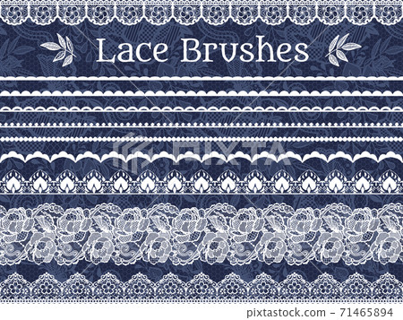 Lace line material_Japanese style illustration_Pattern brush 71465894