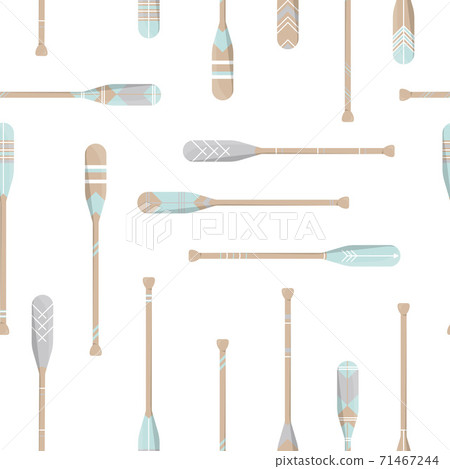 Seamless pattern with oars paddle silhouette-插圖素材 [71467244] - PIXTA圖庫
