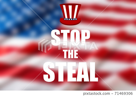 Stop the steal. Closeup of ruffled American flag Stop the steal. Closeup of ruffled American flag 71469306