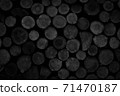 Abstract black background with row of logs texture 71470187