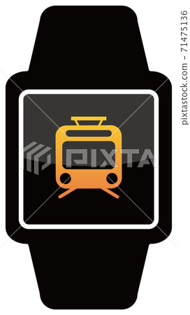 智能手錶火車圖標矢量插畫 71475136