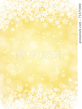 [Sakura背景圖像素材]閃閃發光的櫻花背景金色[用於日式設計] 71475999