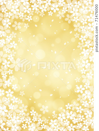[Sakura背景圖像素材]閃閃發光的櫻花背景金色[用於日式設計] 71476000