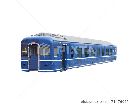 Vintage blue train on white background. Vintage blue train on white background. 71476015