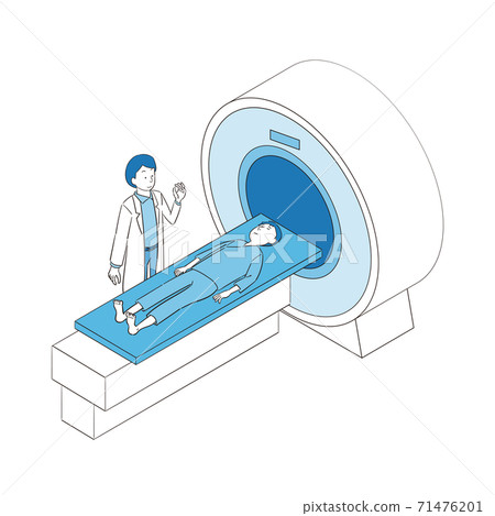 一個人在做腦部檢查與MRI的插圖 71476201