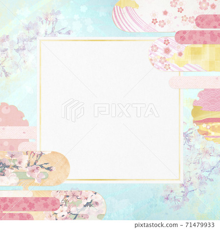 Background material that feels the texture of Japanese paper Spring, cherry blossom season [1: 1] 71479933