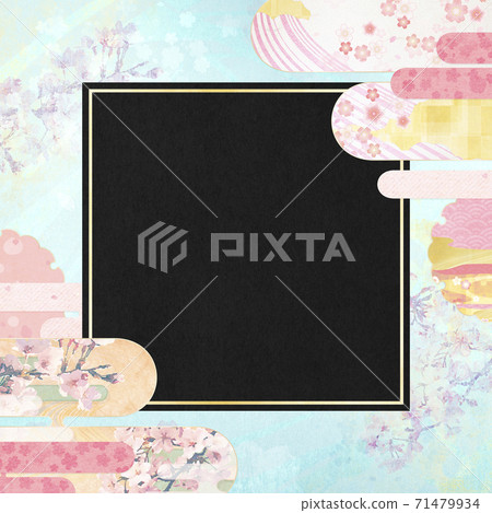 Background material that feels the texture of Japanese paper Spring, cherry blossom season [1: 1] 71479934