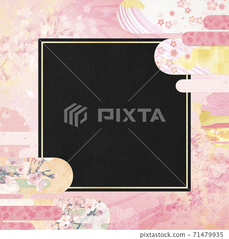 Background material that feels the texture of Japanese paper Spring, cherry blossom season [1: 1] 71479935