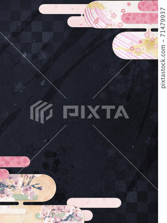 Background material that feels the texture of Japanese paper Spring, cherry blossom season [XL in A3 size-350dpi] 71479937