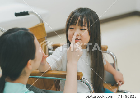 5-year-old child in a wheelchair 71480823