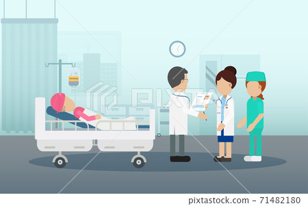 Chemotherapy room with patient 71482180