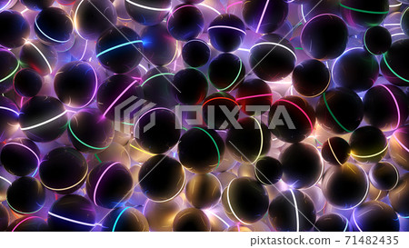 Abstract background of spheres with neon light - Stock Illustration ...