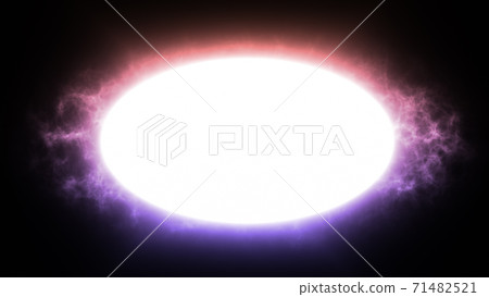 White elliptical glowing banner with smoke around 71482521