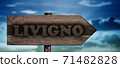 livigno wood arrow sign lombardy 71482828
