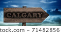 calgary sign on wood arrow 71482856