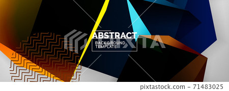 Low poly 3d geometric shapes, minimal abstract background. Vector illustrations for covers, banners, flyers and posters and other 71483025
