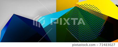 Low poly 3d geometric shapes, minimal abstract background. Vector illustrations for covers, banners, flyers and posters and other 71483027