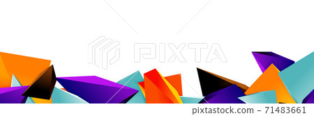Triangle mosaic abstract background, 3d triangular low poly shapes. Geometric vector illustration for covers, banners, flyers and posters and other 71483661