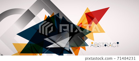 Geometric abstract background. Color triangle shapes. Vector illustration for covers, banners, flyers and posters and other designs 71484231