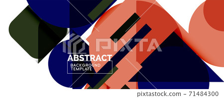 Simple circles and triangles abstract background. Vector illustration for covers, banners, flyers and posters and other designs 71484300