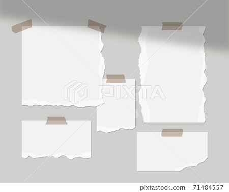 Mood board mockup template. Empty sheets of white paper on the wall with shadow overlay. Mockup vector isolated. Template design. Realistic vector illustration. 71484557