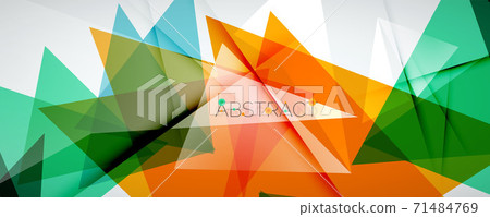 Geometric abstract background. Color triangle shapes. Vector illustration for covers, banners, flyers and posters and other designs 71484769