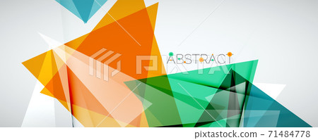 Geometric abstract background. Color triangle shapes. Vector illustration for covers, banners, flyers and posters and other designs 71484778