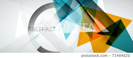 Geometric abstract background. Color triangle shapes. Vector illustration for covers, banners, flyers and posters and other designs Geometric abstract background. Color triangle shapes. Vector illustration for covers, banners, flyers and posters and other designs 71484820