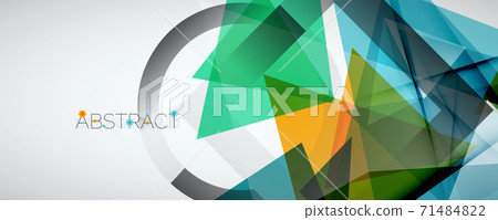 Geometric abstract background. Color triangle shapes. Vector illustration for covers, banners, flyers and posters and other designs Geometric abstract background. Color triangle shapes. Vector illustration for covers, banners, flyers and posters and other designs 71484822