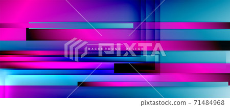 Dynamic lines on fluid color gradient. Trendy geometric abstract background for your text, logo or graphics 71484968