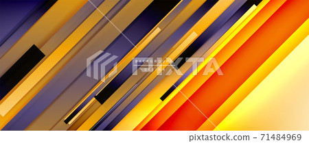 Dynamic lines on fluid color gradient. Trendy geometric abstract background for your text, logo or graphics 71484969