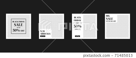 Social media template. Trendy editable social media post template. Mockup isolated. Template design. Vector illustration. 71485013