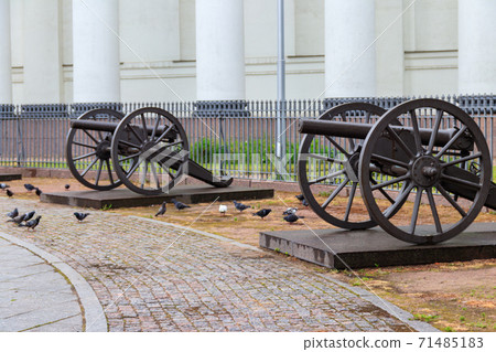 Old Turkish cannons in front of Trinity Cathedral in St. Petersburg, Russia Old Turkish cannons in front of Trinity Cathedral in St. Petersburg, Russia 71485183