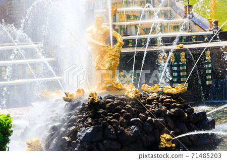 Samson Fountain in lower park of Peterhof in Saint Petersburg, Russia Samson Fountain in lower park of Peterhof in Saint Petersburg, Russia 71485203