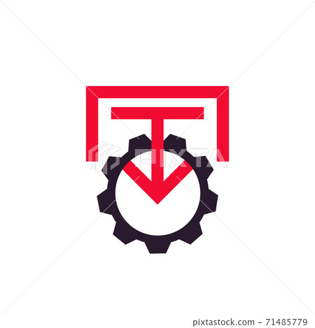 Integration icon, vector sign with gear Integration icon, vector sign with gear 71485779