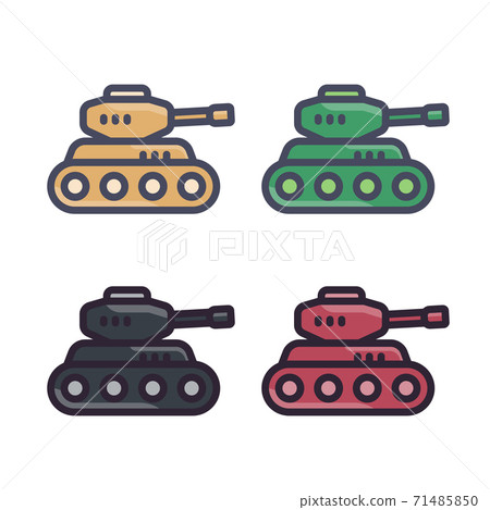 battle tank, icons in flat style battle tank, icons in flat style 71485850