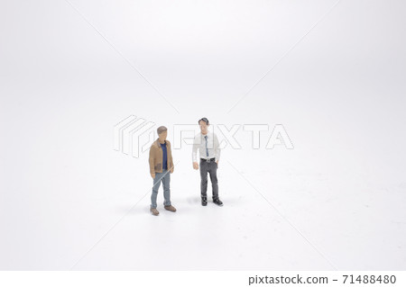 a close up of miniature people with social network a close up of miniature people with social network 71488480