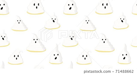 Halloween seamless pattern. scary and cute faces. Vector illustration. 71488662