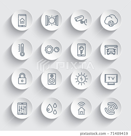smart house system line icons set smart house system line icons set 71489419