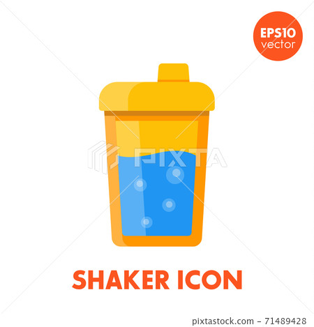 Sport shaker icon on white in flat style Sport shaker icon on white in flat style 71489428