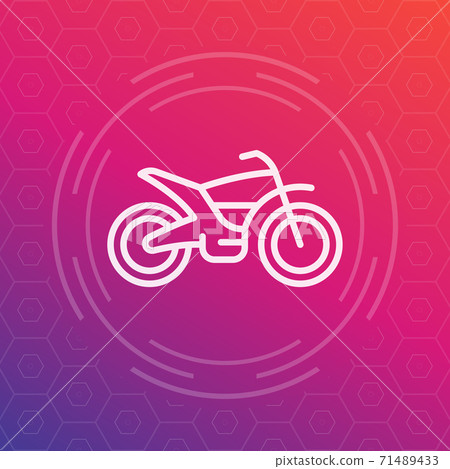 offroad bike, motorcycle linear icon offroad bike, motorcycle linear icon 71489433