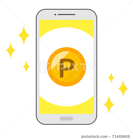 Image of getting points with a smartphone Image of getting points with a smartphone 71489608