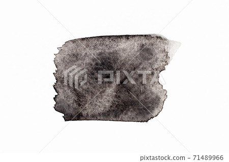 Black color watercolor handdrawing as square line brush on white paper background Black color watercolor handdrawing as square line brush on white paper background 71489966
