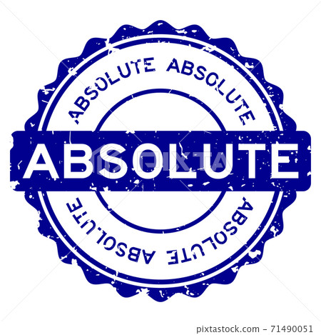 Grunge blue absolute word round rubber seal stamp on white background 71490051